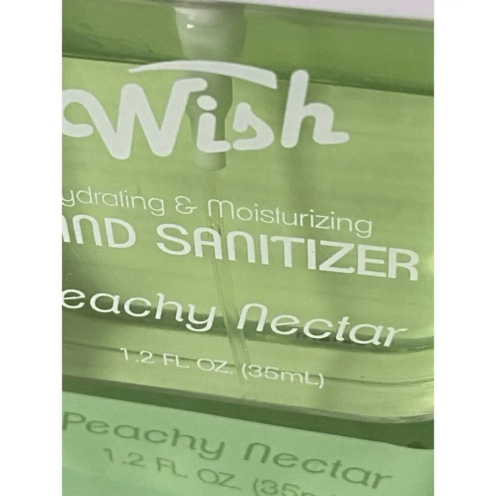 Wish Scented Hand Sanitizer Spray 1.2 Fl Green Peachy‎ Nectar Hydrating NEW